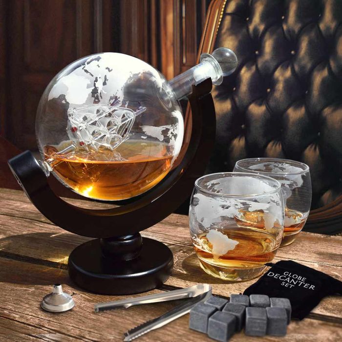 Globe Decanter Set - Whiskey Decanter Set