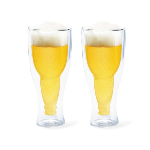 Gravity Beer Bottle Glasses - 400ml (Set of 2)