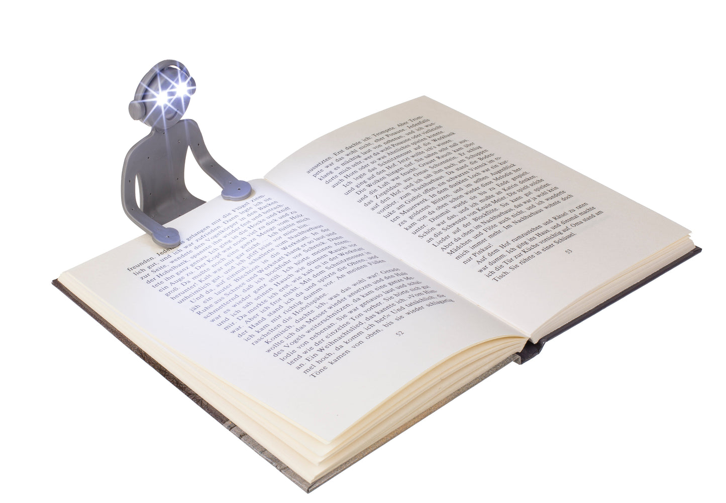 Flexible Reading Man LED Book light, Phone Holder, & Bookmark