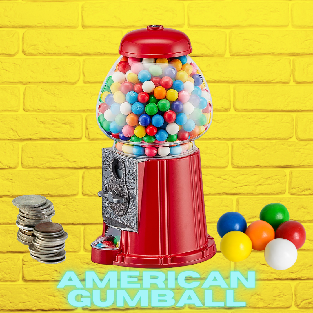Red Retro Gum Ball machine -  American Dream