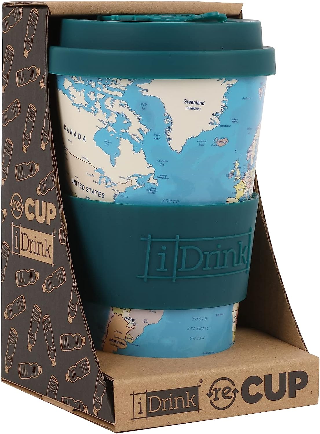 RPET Cup 435 ml BLUE MAP