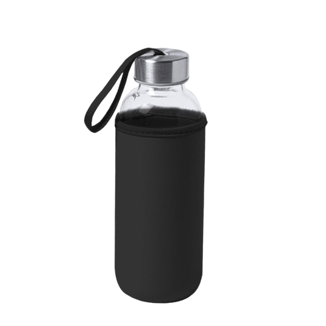 Borosilicate Bottle 500ml With Black Cover in Neoprene