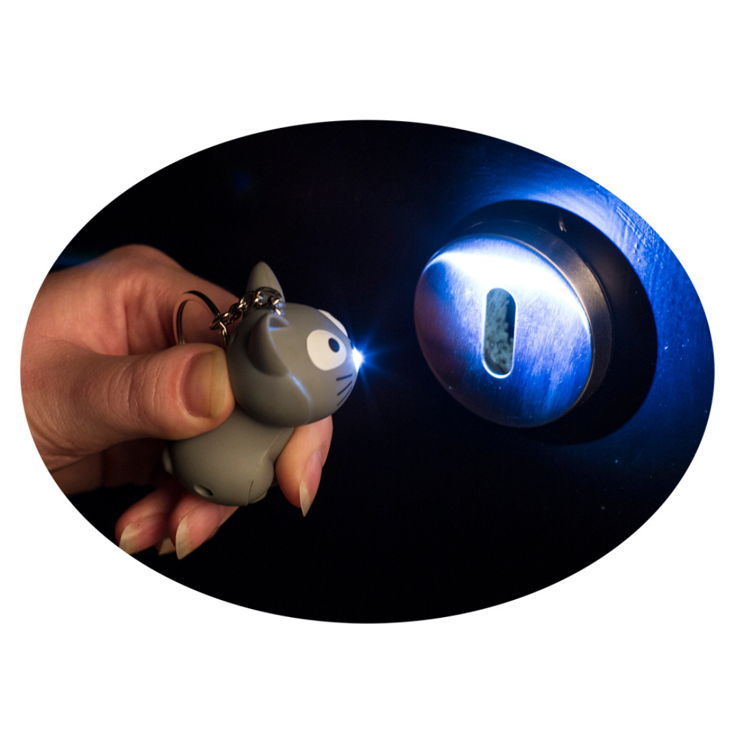 Cat Key Ring with LED Light & Sound - Keychain