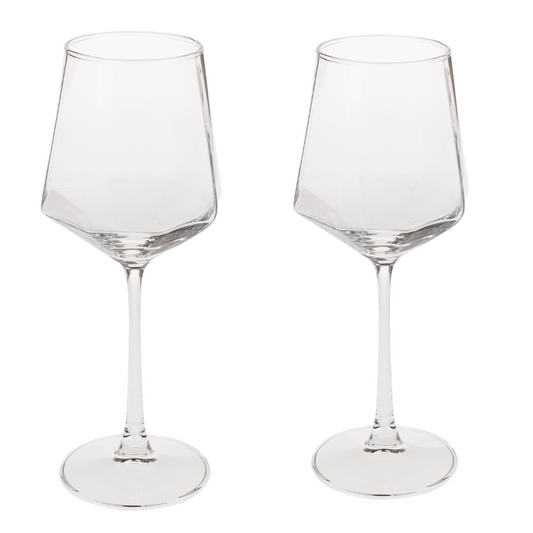 Diamond Wine Glasses - Set of 2