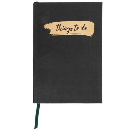 Black A5 Notebook - Things to do - 80 lined pages