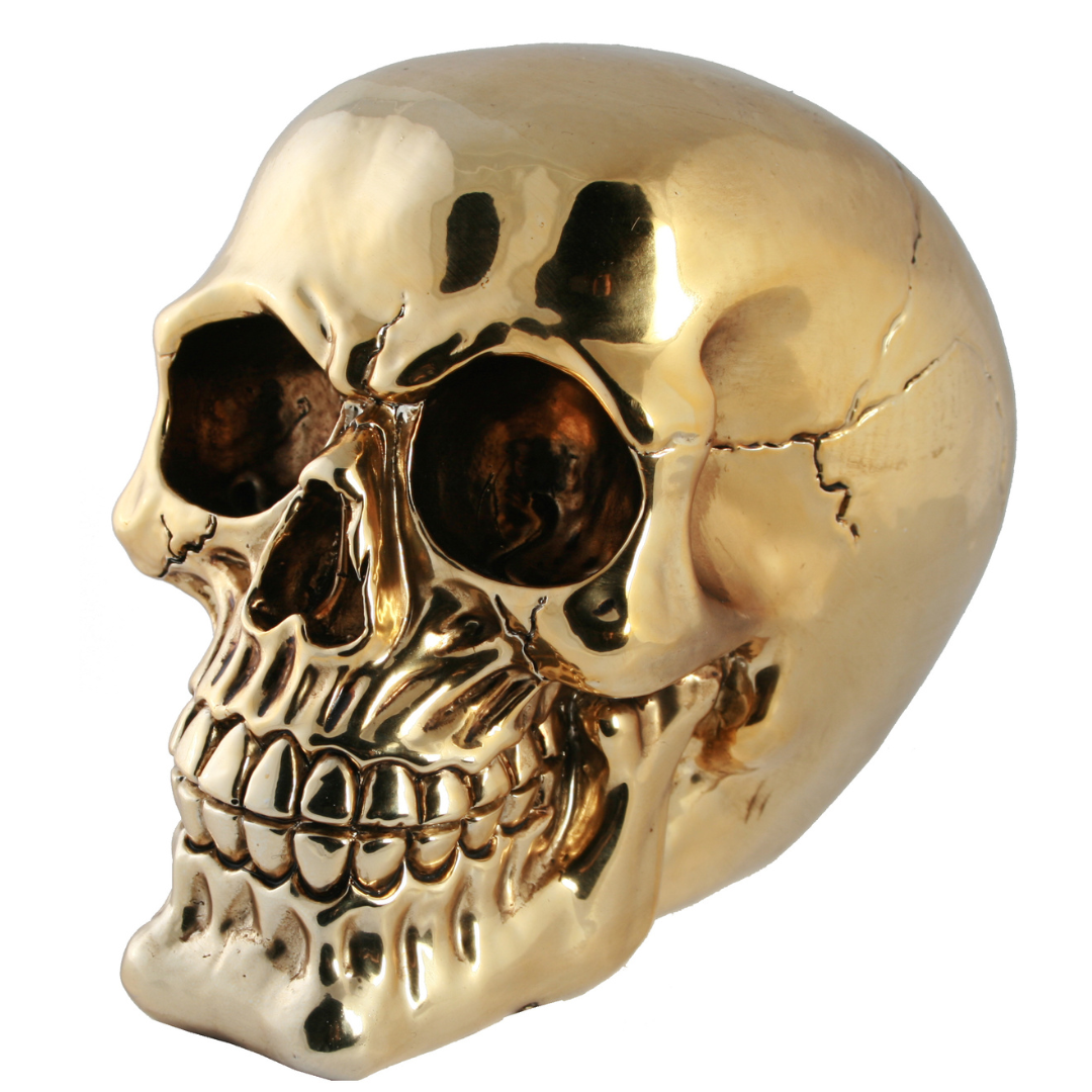 Polyresin Skull Saving Bank -Metallic Skulls