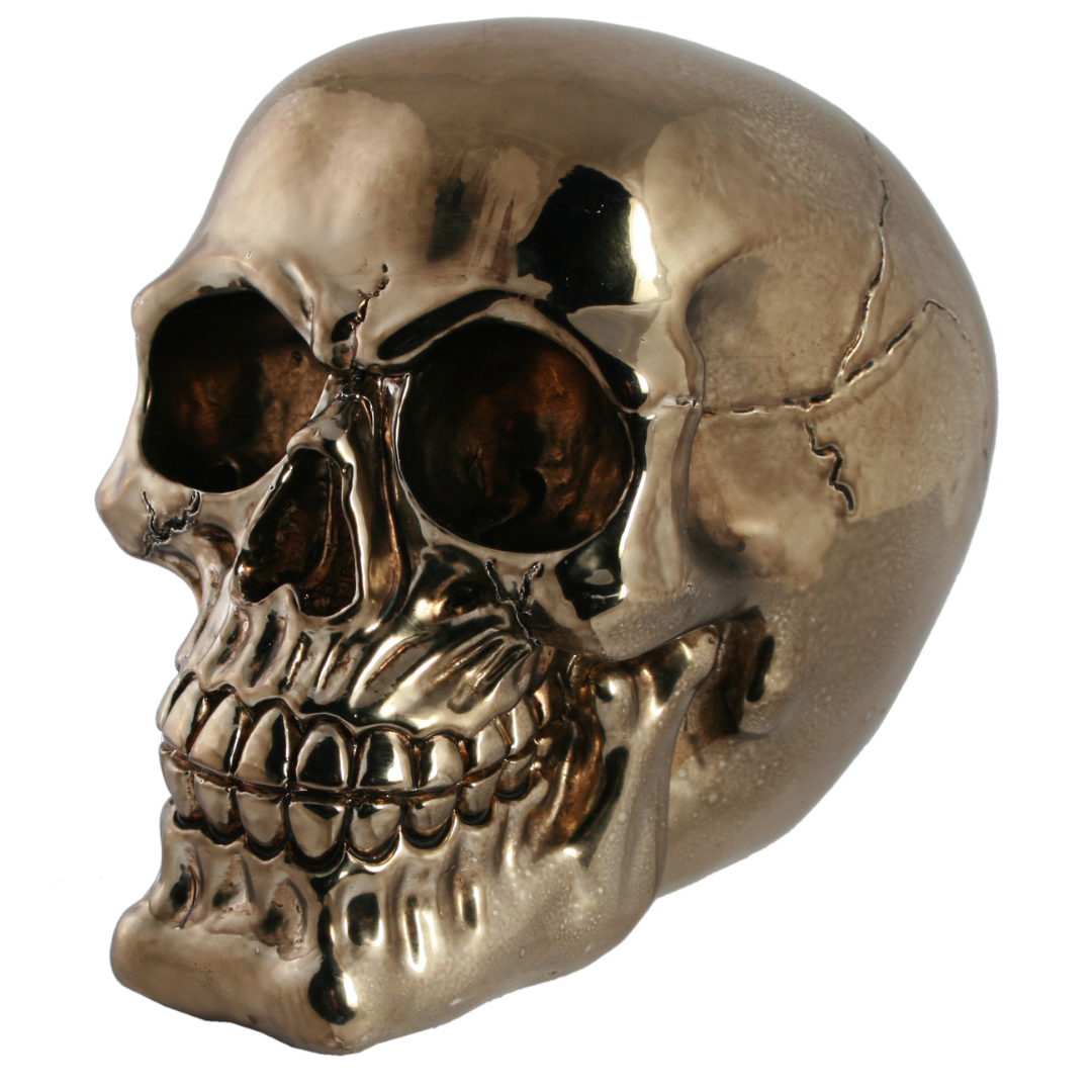 Polyresin Skull Saving Bank -Metallic Skulls